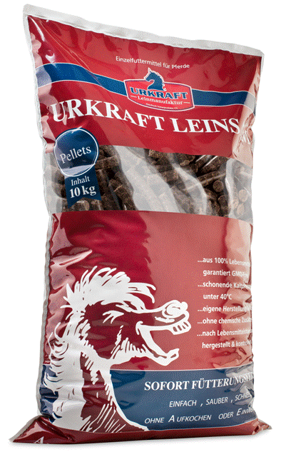 Urkraft-Leinsam Pellets für Pferde & Ponys