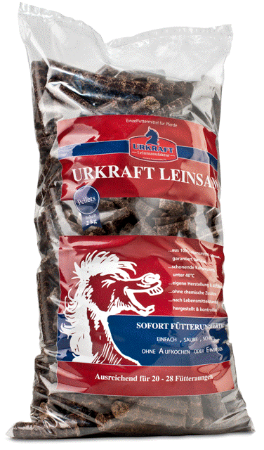Urkraft-Leinsam Pellets für Pferde & Ponys