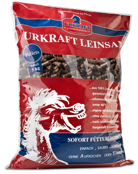 Urkraft-Leinsam Pellets für Pferde & Ponys